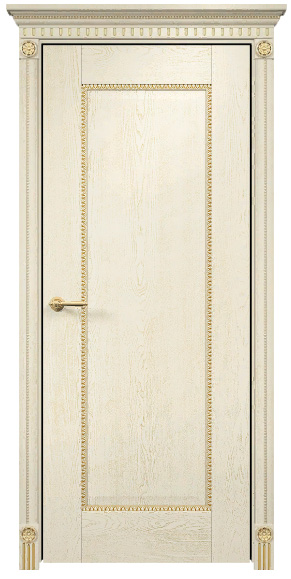 Двери в интерьере - Дверь Оникс Александрия эмаль слоновая кость с золотой патиной, глухая