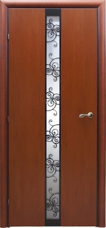 Дверь Краснодеревщик 7302 бразильская груша, стекло художественное Винтаж