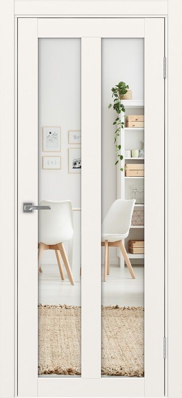 Двери в интерьере - Дверь Эко 521.22 бежевый, стеклопакет зеркало