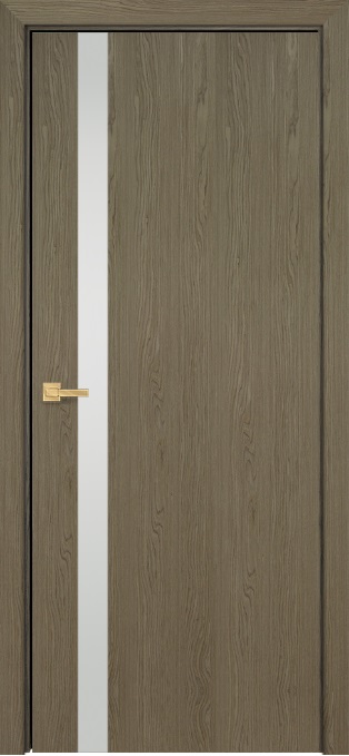Двери в интерьере - Дверь Оникс Верона 1 дуб кофейный, глухая, триплекс белый