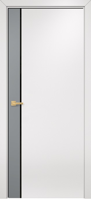 Двери в интерьере - Дверь Оникс Дуо эмаль RAL 7040/эмаль белая, триплекс черный