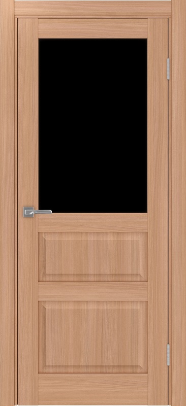Двери в интерьере - Дверь Эко 631.211 ОФ3 ясень темный, lacobel черный
