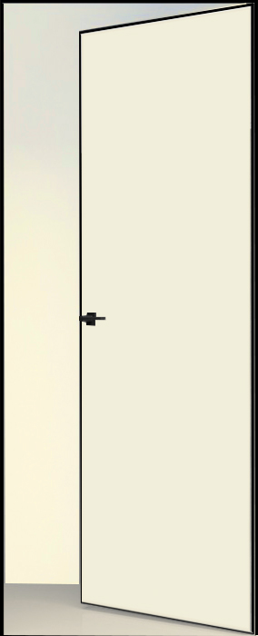 Двери в интерьере - Дверь скрытая ИУ-42 AL black с 4-х сторон, эмаль белый жемчуг, revers 2,21 м