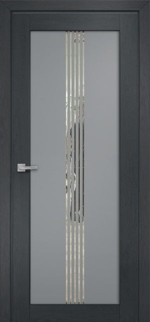 Двери в интерьере - Дверь Оникс Контур дуб графит/эмаль RAL 7040 по мдф, глухая