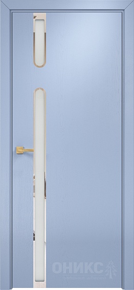 Двери в интерьере - Дверь Оникс Рондо эмаль голубая, сатинат