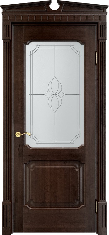 Двери в интерьере - Дверь Итальянская Легенда массив ольхи ОЛ7.2 орех 15%, стекло 7-1