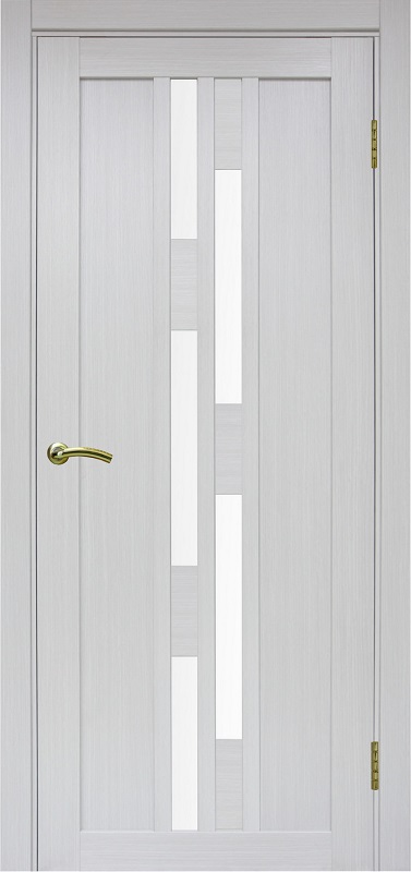 Двери в интерьере - Дверь Эко 551.121 ясень серебристый, lacobel белый