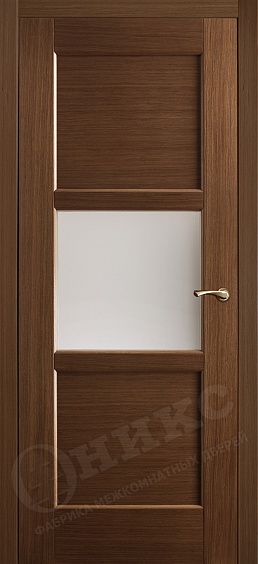 Двери в интерьере - Дверь Оникс Квадро с плоской филенкой орех, сатинат