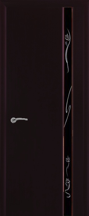 Двери в интерьере - Дверь Покровские двери Плаза-1 венге, стекло триплекс черный  с рисунком