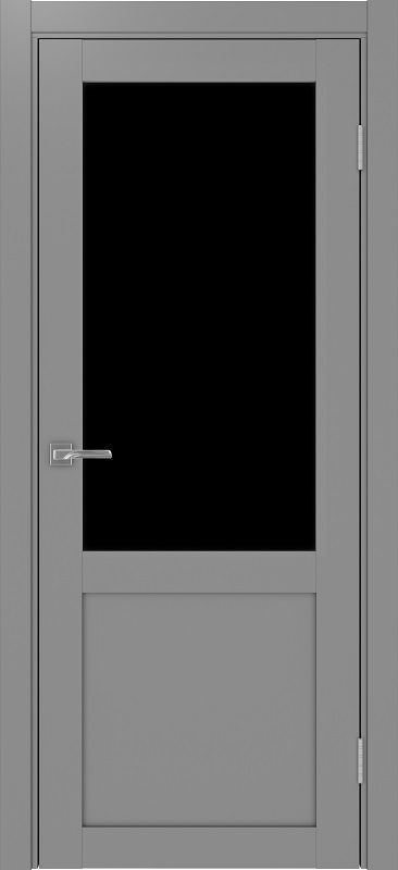 Двери в интерьере - Дверь Эко 502.21 серый, lacobel черный