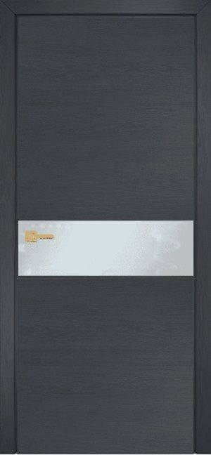 Двери в интерьере - Дверь Оникс Соло дуб графит, глухая, стекло Lacobel белое матовое