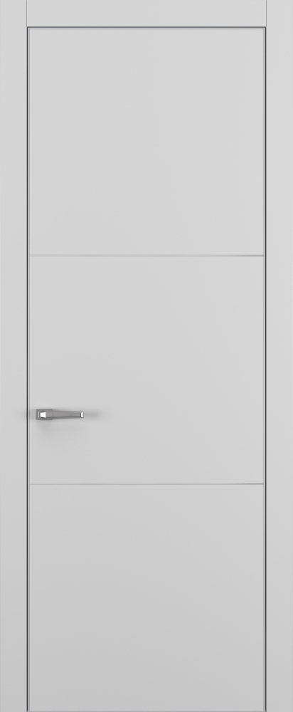 Двери в интерьере - Дверь Z K11 полипропилен серый, ALU кромка хром, молдинг серебро, глухая