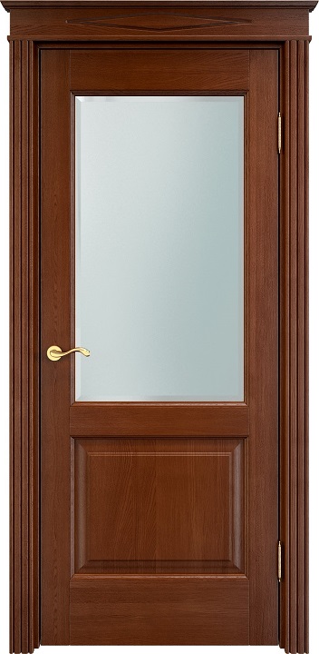 Двери в интерьере - Дверь Итальянская Легенда массив дуба Д13 коньяк, стекло фацет