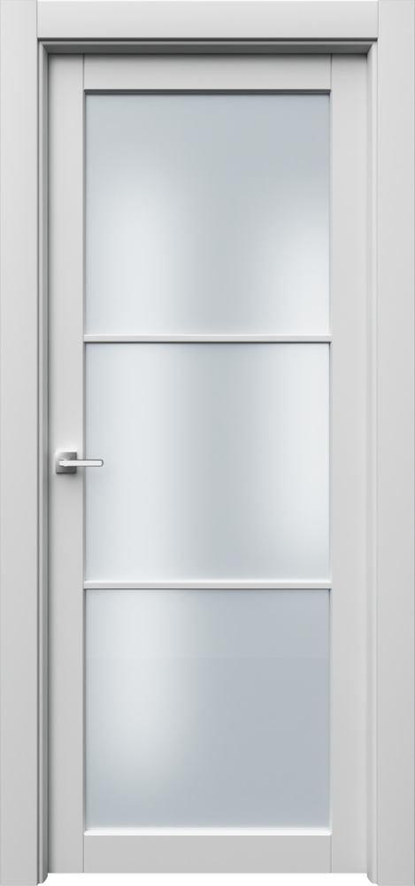 Двери в интерьере - Дверь Парнас R3 эмаль белая, сатинат