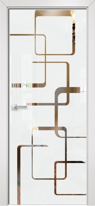 Двери в интерьере - Дверь Оникс Арт, лакобель белый RAL0333 зеркало №8