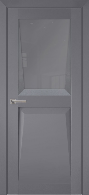 Двери в интерьере - Дверь ДР Perfecto экошпон 107 Barhat Grey, стекло Grey