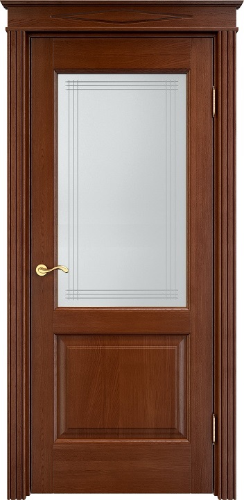 Двери в интерьере - Дверь Итальянская Легенда массив дуба Д13 коньяк, стекло 13-6