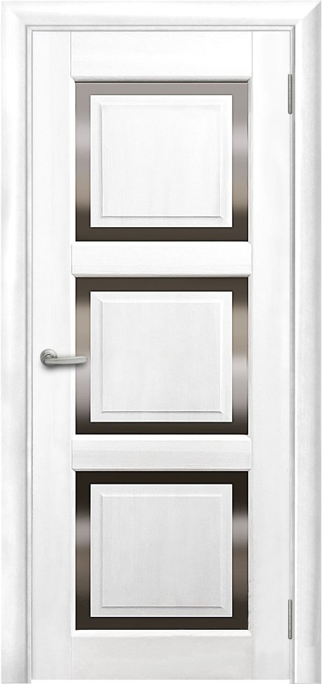 Двери в интерьере - Дверь Берест массив сосны Браво Аэро эмаль белая, парящая филенка, сатинат