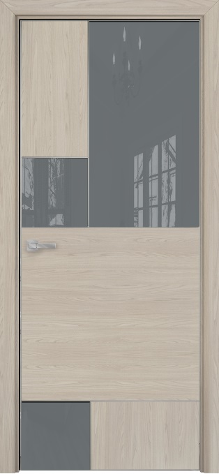 Двери в интерьере - Дверь Оникс New York CPL rubra elm, глухая с вставкой лакобель RAL 7040