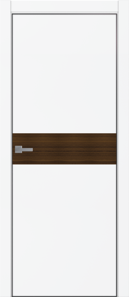 Двери в интерьере - Дверь ДР Tamburat 4106 аляска AL кромка черная, орех натуральный, глухая
