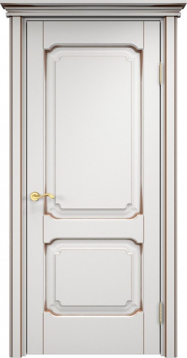 Дверь Итальянская Легенда массив ольхи ОЛ7.2 белый грунт с патиной орех, глухая. Фото №2