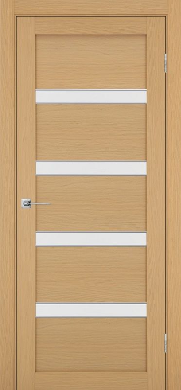 Двери в интерьере - Дверь Эко 505.12 АПС ясень темный молдинг SC, lacobel белый