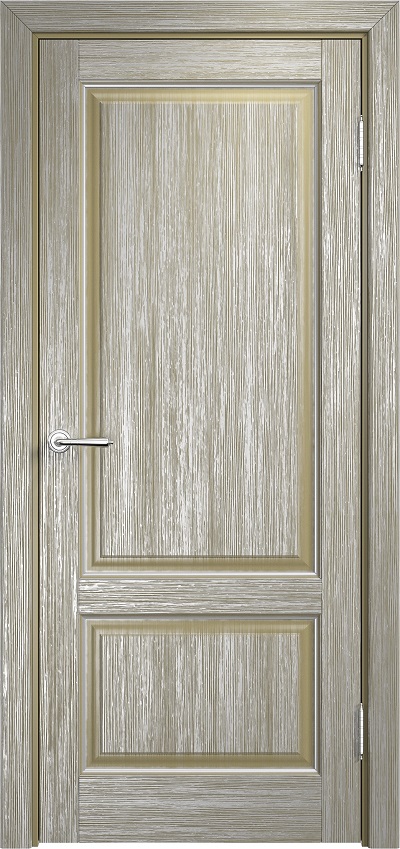 Дверь Итальянская Легенда браш массив сосны 13Ш мох с патиной серебро, глухая