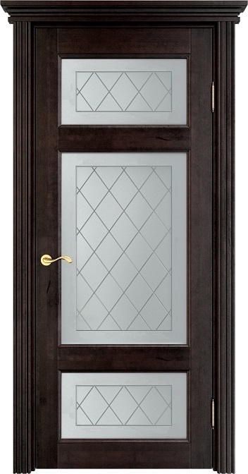 Двери в интерьере - Дверь Итальянская Легенда массив ольхи ОЛ55 венге, стекло 55-8