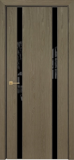 Двери в интерьере - Дверь Оникс Престиж 2 дуб кофейный, глухая, триплекс черный