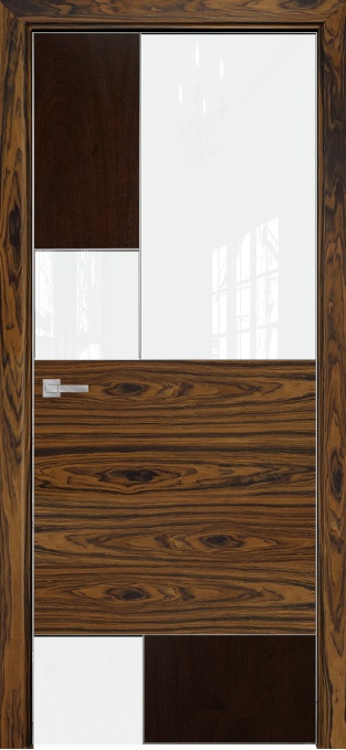 Двери в интерьере - Дверь Оникс New York палисандр/бразильский палисандр, глухая с вставкой лакобель RAL 0333