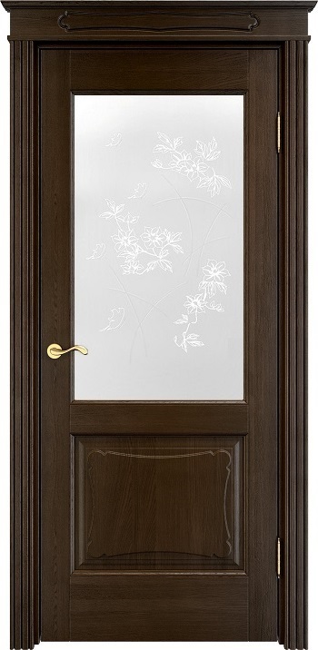 Двери в интерьере - Дверь Итальянская Легенда массив дуба Д6 мореный дуб, стекло 6-6