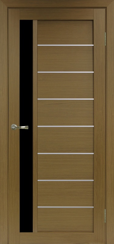 Двери в интерьере - Дверь Эко 554.21 АПП орех молдинг SC, lacobel черный