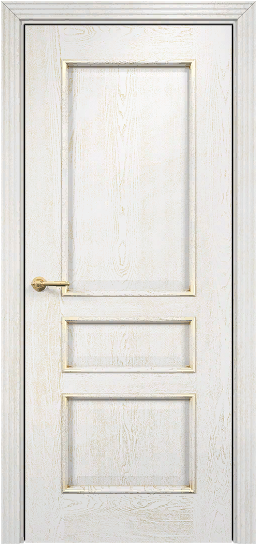 Дверь Оникс Версаль эмаль белая с золотой патиной, глухая