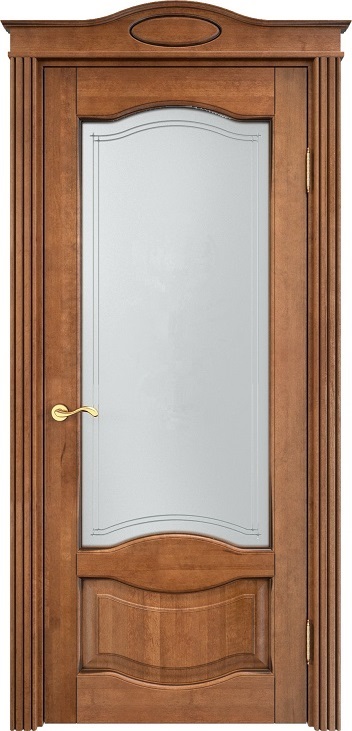 Дверь Итальянская Легенда массив ольхи ОЛ33 орех 10% с патиной, стекло 33-2