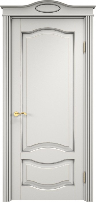Дверь Итальянская Легенда массив ольхи ОЛ33 белый грунт с патиной серебро, глухая. Фото №2