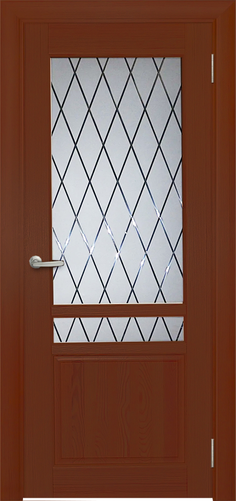 Двери в интерьере - Дверь Берест массив сосны Вега груша, стекло ромбы