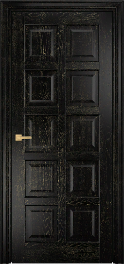 Дверь Оникс Вена 2 эмаль черная патина золото, глухая