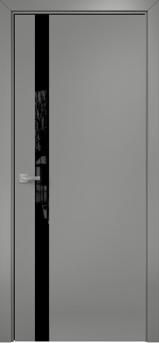 Двери в интерьере - Дверь Оникс Верона 1 эмаль RAL 7036, триплекс черный