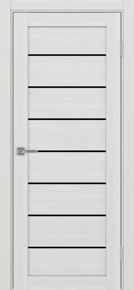 Двери в интерьере - Дверь Эко 508.12 ясень серебристый, lacobel черный