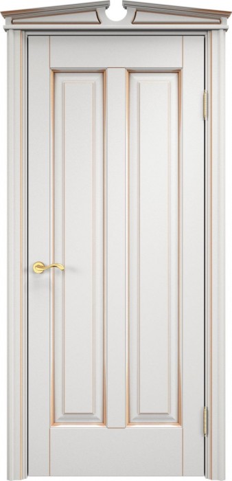 Дверь Итальянская Легенда массив ольхи ОЛ102 белый грунт с патиной золото, глухая. Фото №2