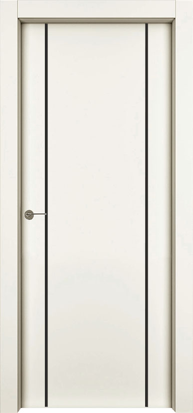 Двери в интерьере - Дверь 1001-М2 эмаль RAL 9001, молдинг черный, глухая