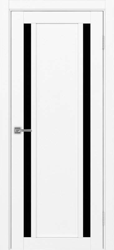 Двери в интерьере - Дверь Эко 522.212 белый снежный, lacobel черный