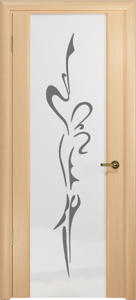 Дверь Арт Деко Спациа-3 беленый дуб, белый триплекс Балерина