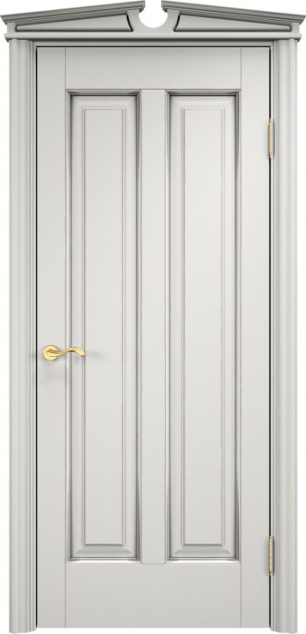 Дверь Итальянская Легенда массив ольхи ОЛ102 белый грунт с патиной серебро, глухая. Фото №2