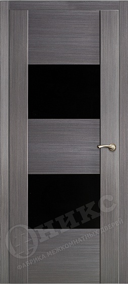 Двери в интерьере - Дверь Оникс Парма серый дуб, стекло черное