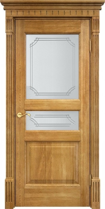 Двери в интерьере - Дверь Итальянская Легенда массив дуба Д5 орех 5%, стекло 5-1