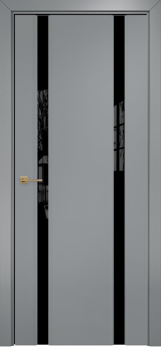 Двери в интерьере - Дверь Оникс Престиж 2 эмаль RAL 7040, триплекс черный