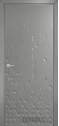 Дверь Оникс Кристалл эмаль серая RAL7038, глухая