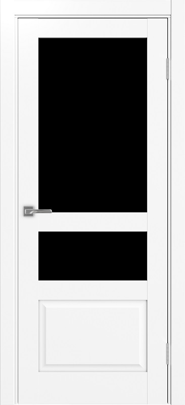 Двери в интерьере - Дверь Эко 631.221 ОФ3 белый снежный, lacobel черный