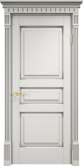 Дверь ПМЦ массив ольхи ОЛ5 белый грунт с патиной серебро, глухая. Фото №3